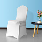 Wing Chair Cover with Chair Band Diamante - White
