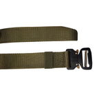 Webbing Belt Heavy Duty Black Buckle -Green