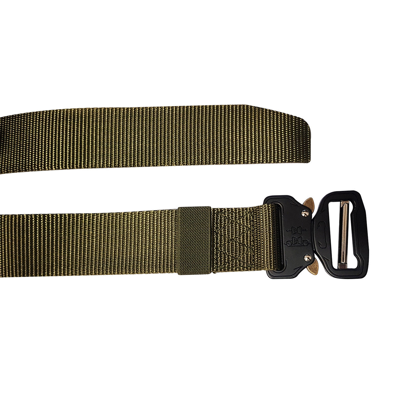 Webbing Belt Heavy Duty Black Buckle -Green