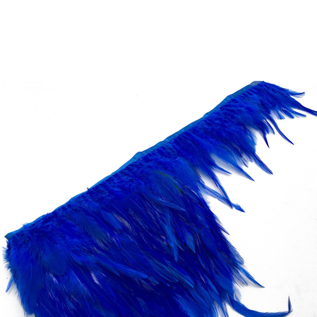 Rooster Feather Fringe for Costume - Royal Blue