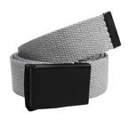 Webbing Army Belt with Black Buckle  - Grey