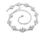 Diamante Waist Belt with 4 Diamonds - Silver