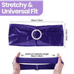 Spandex Chair Band with Round Diamante Buckle - Purple