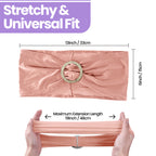 Spandex Chair Band with Round Diamante Buckle - Rose Gold