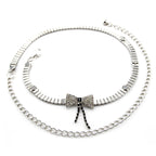 Flat Diamante Bow Belt