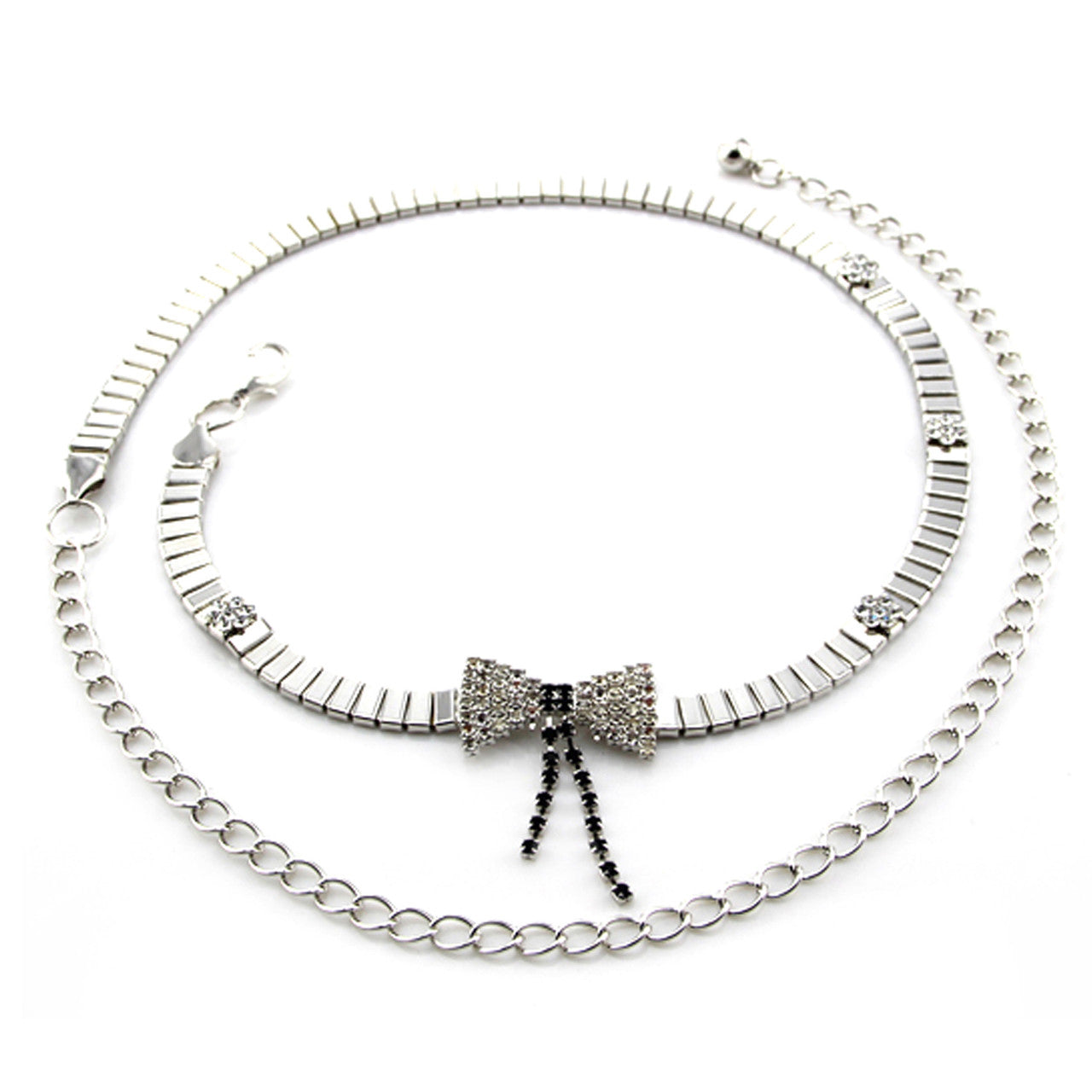 Flat Diamante Bow Belt