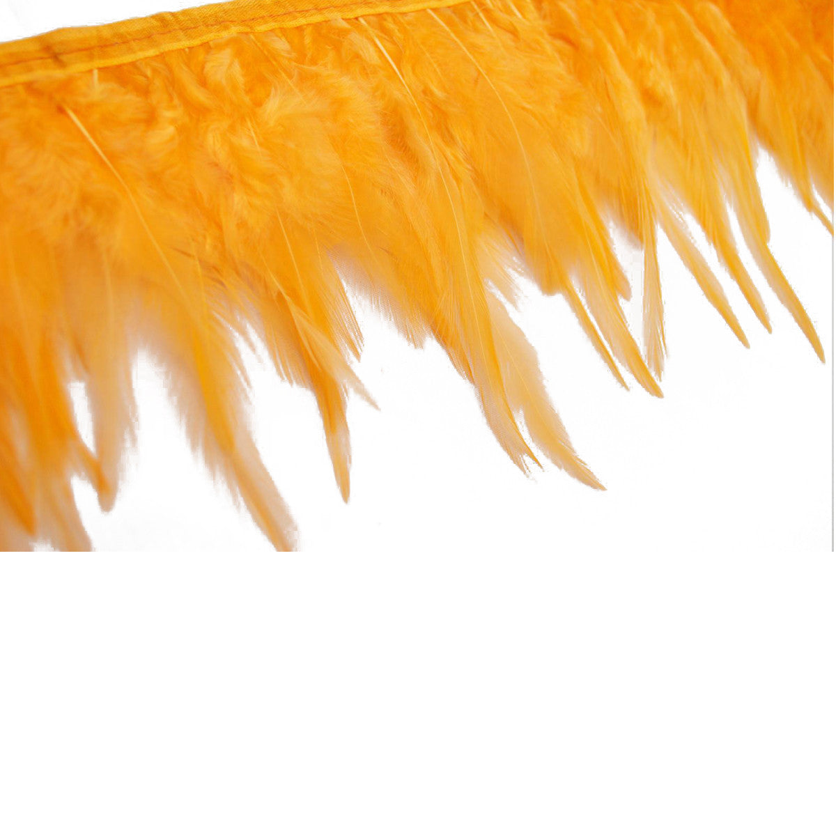 Rooster Feather Fringe for Costume - Orange