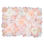 Hydrangea Artificial Flower Wall Panel 60cm x 40cm - Champagne & White x 12