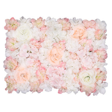 Hydrangea Artificial Flower Wall Panel 60cm x 40cm - Champagne & White x 12