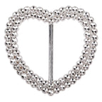 Heart Silver Slider Buckle Chair Bands - 5pcs