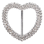 Heart Silver Slider Buckle Chair Bands - 5pcs