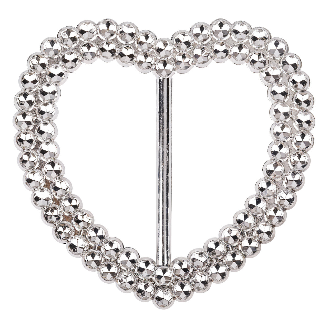 Heart Silver Slider Buckle Chair Bands - 10pcs