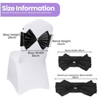 Spandex Chair Band with Large Bow - Black