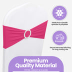 Spandex Chair Band with Round Diamante Buckle - Hot Pink