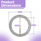 50mm Round Diamante Buckle for Chair Bands - 5pcs