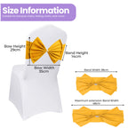 Spandex Chair Band with Large Bow - Gold