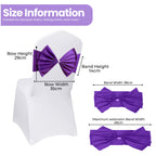 Spandex Chair Band with Large Bow - Purple
