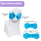 Spandex Chair Band with Large Bow - Turquoise