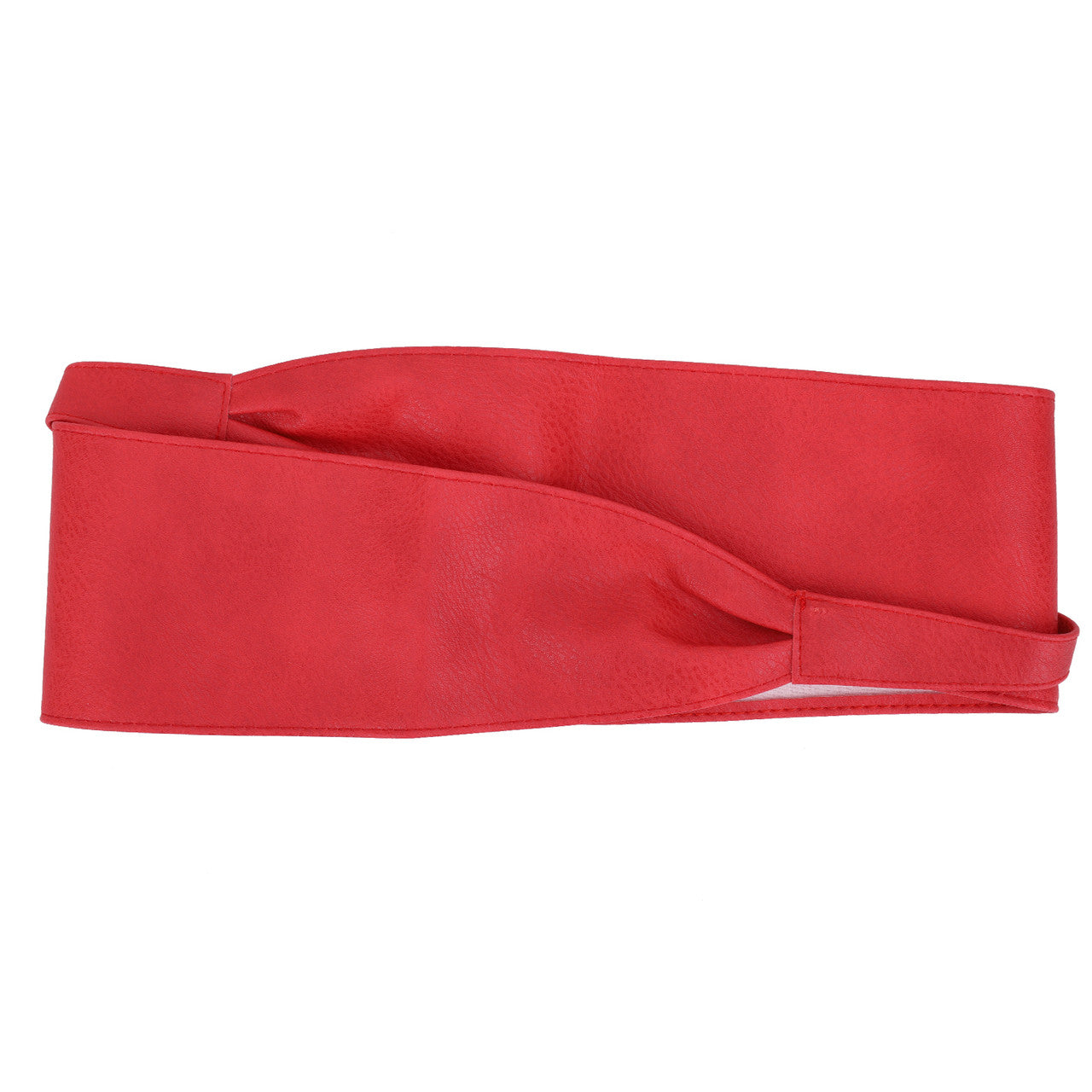 9.5cm x 250cm Wide Waist Crochet Cinch Soft PU Belt - Red