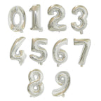 Large Foil Number Air-fill and Helium Balloons (0-9) - Silver