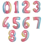 Large Foil Number Air-fill and Helium Balloons (0-9) - Rainbow