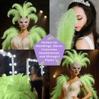 50-60cm Loose Ostrich Feathers, 5pcs - Mint