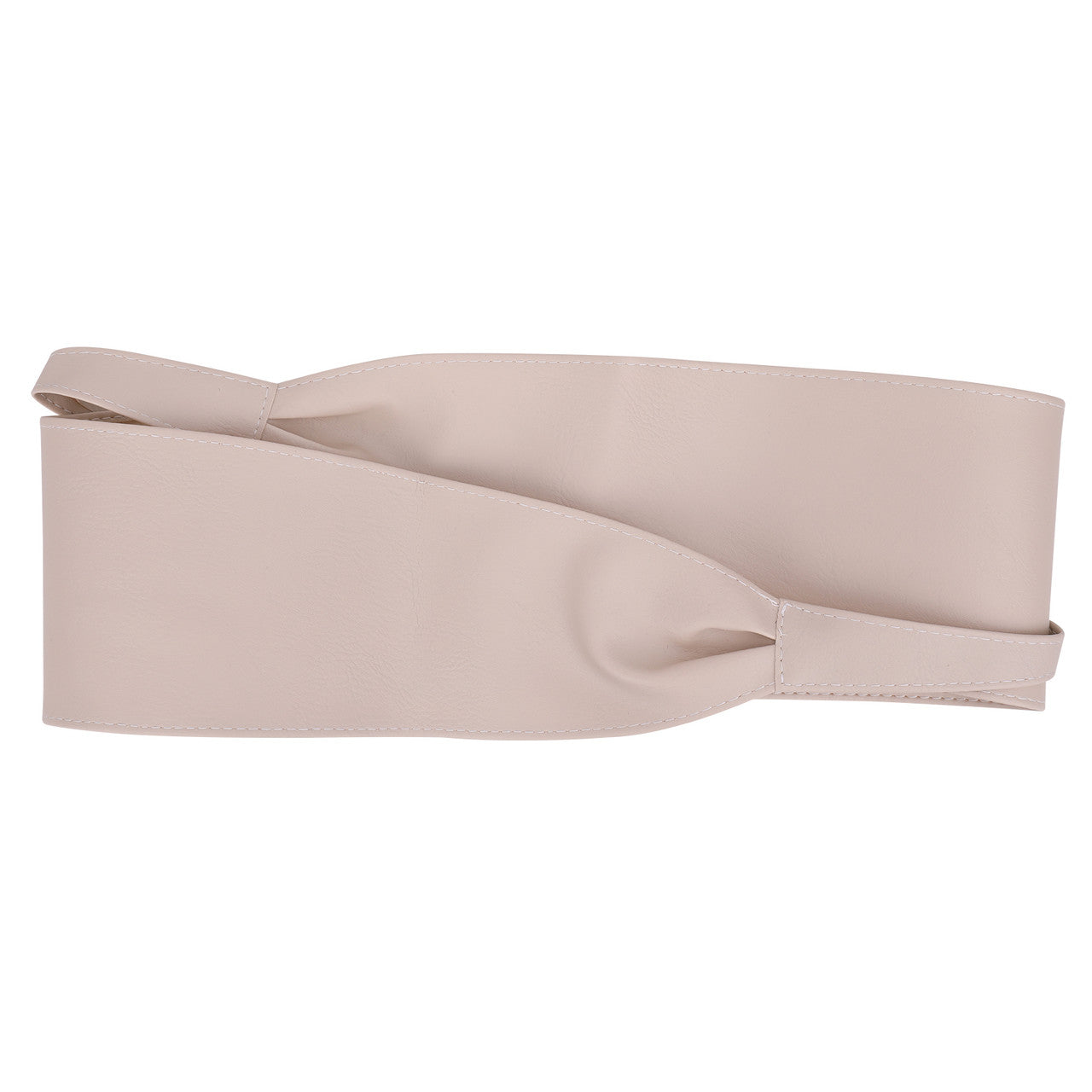 9.5cm x 250cm Wide Waist Crochet Cinch Soft PU Belt - Ivory