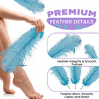 50-60cm Loose Ostrich Feathers, 5pcs - Turquoise