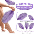 50-60cm Loose Ostrich Feathers, 5pcs - Purple