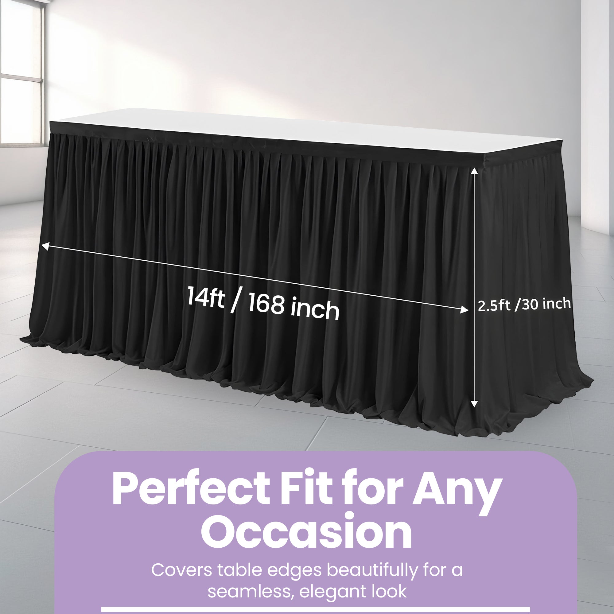 Polyester Table Skirt - Black