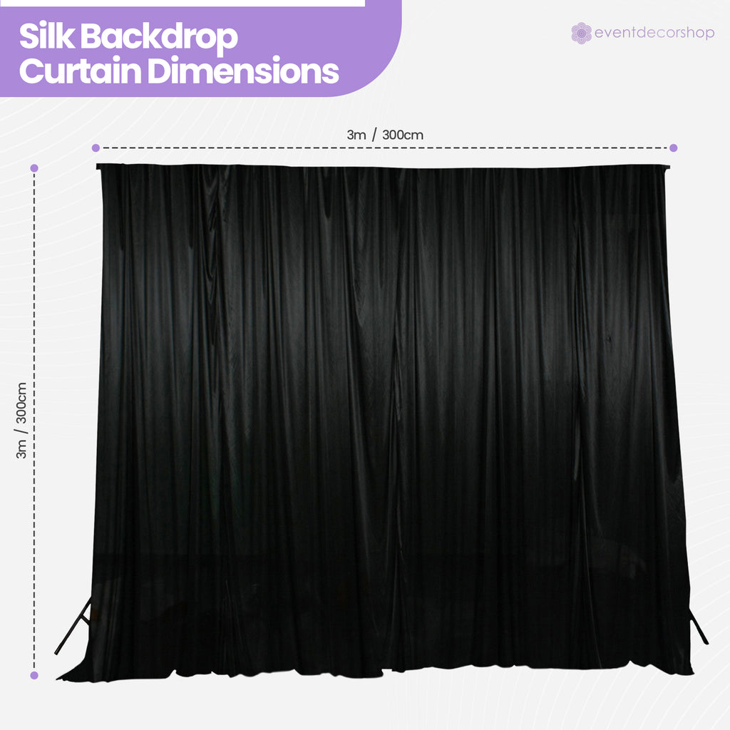100GSM Ice Silk Photography Backdrop (No Swag) - Black