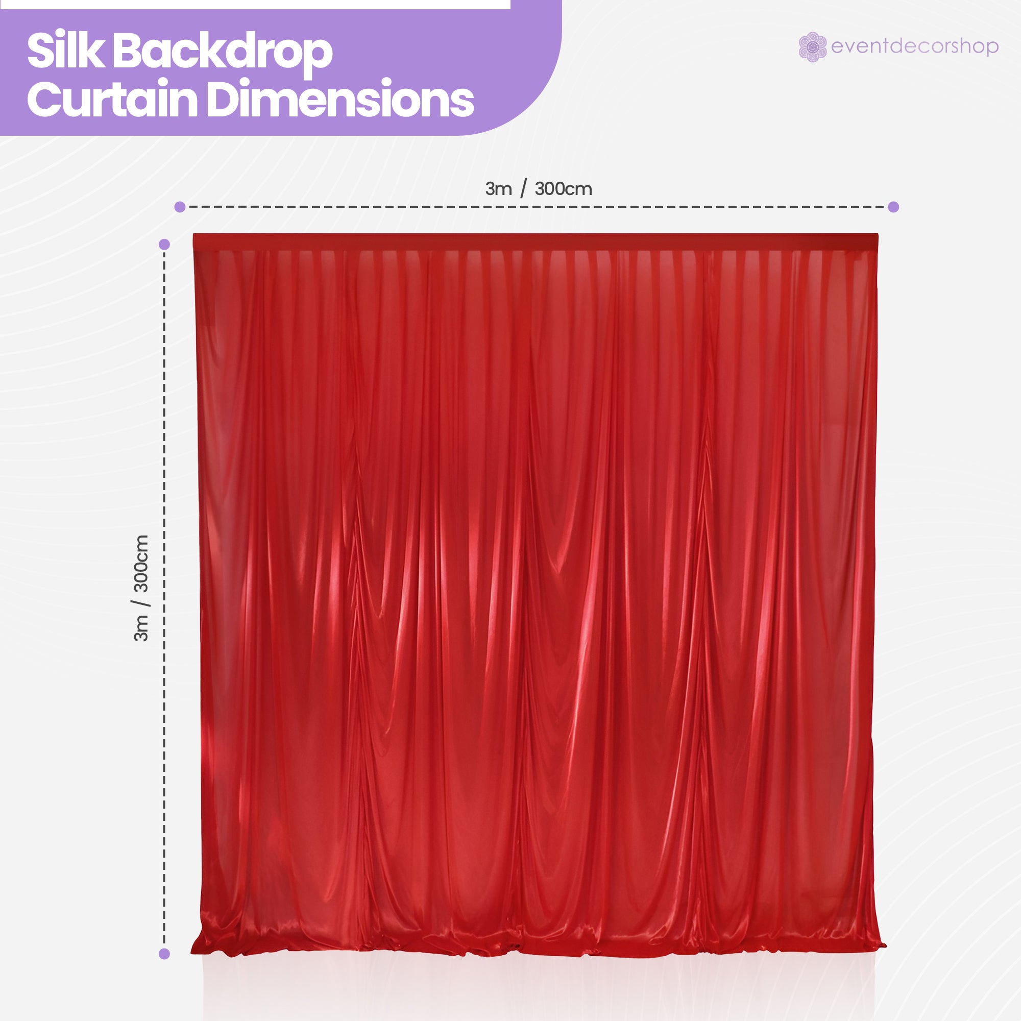 100GSM Ice Silk Photography Backdrop (No Swag) - Red