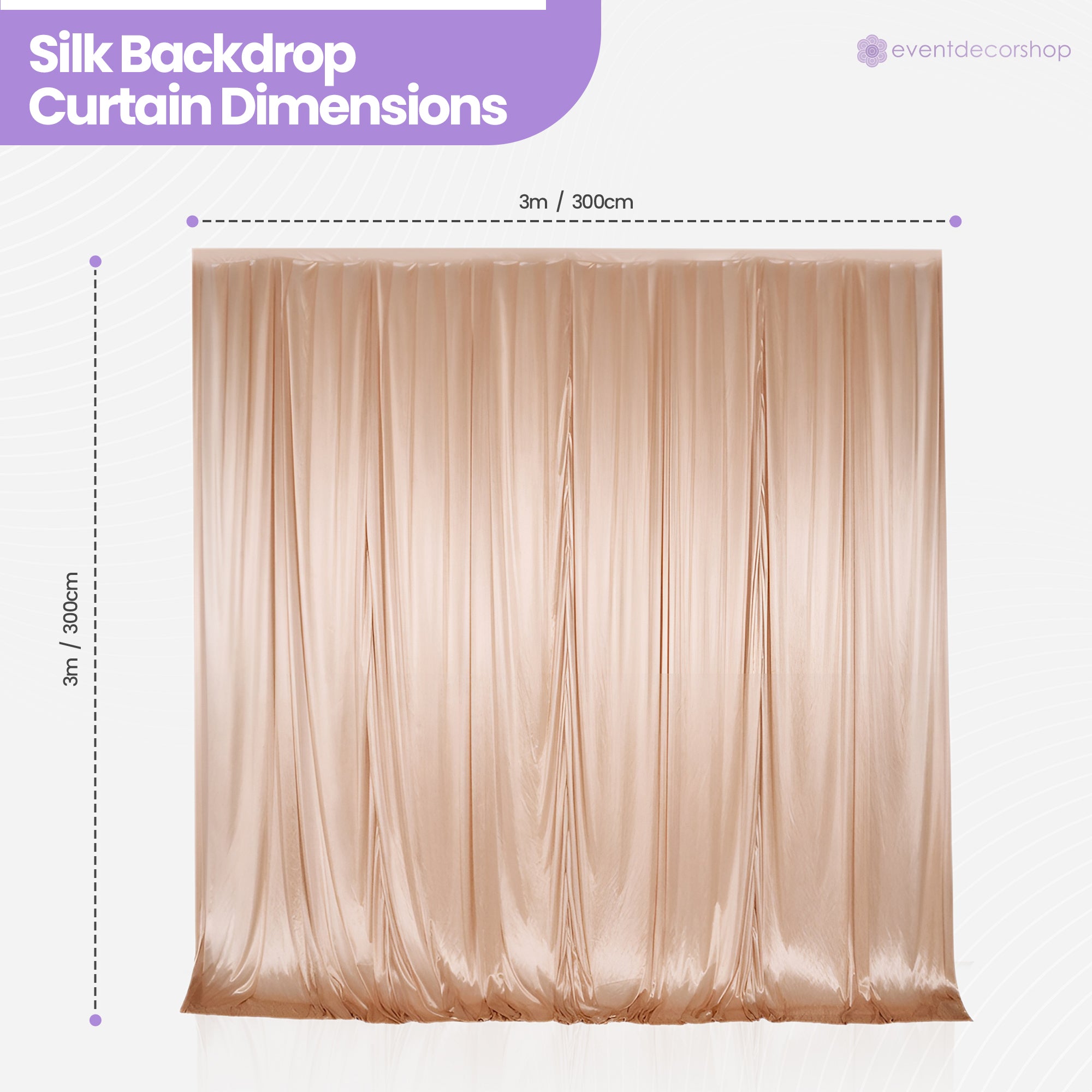 100GSM Ice Silk Photography Backdrop (No Swag) - Rose Gold