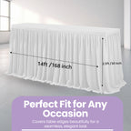 Polyester Table Skirt - White