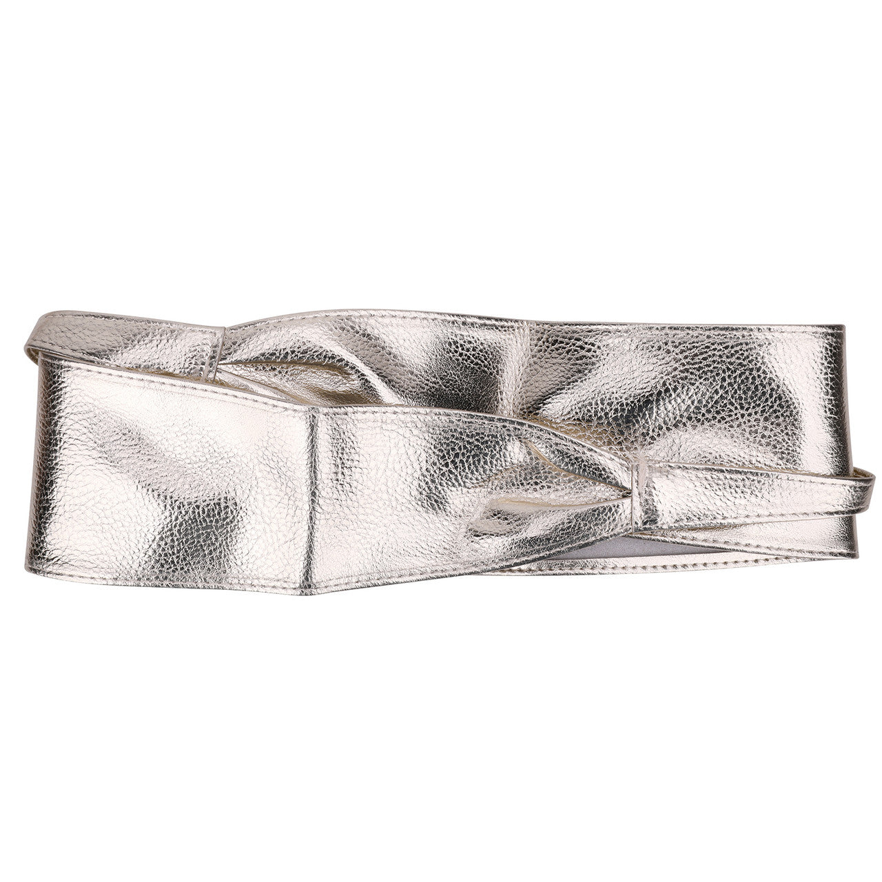 9.5cm x 250cm Wide Waist Crochet Cinch Soft PU Belt - Gold