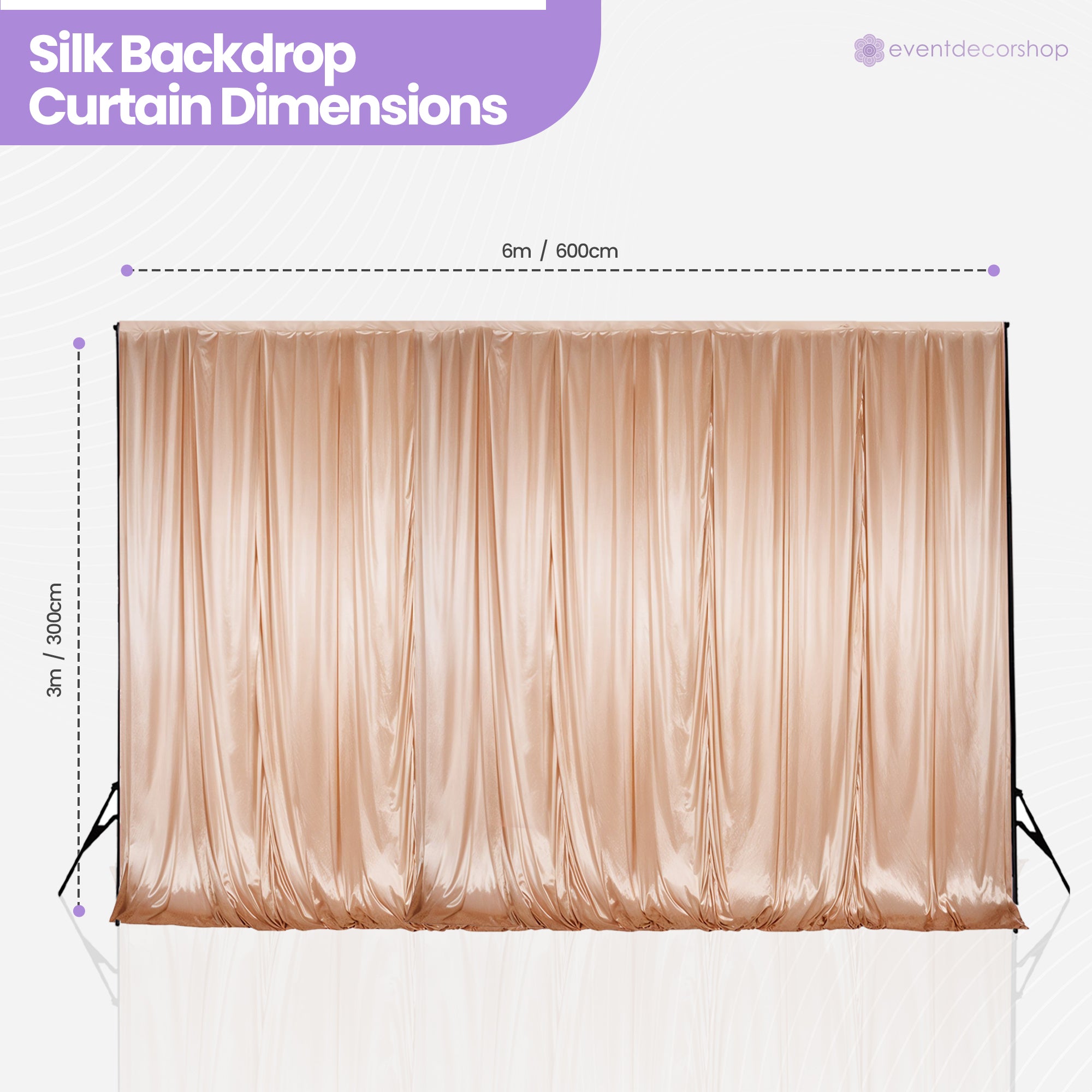 100GSM Ice Silk Photography Backdrop (No Swag) - Rose Gold