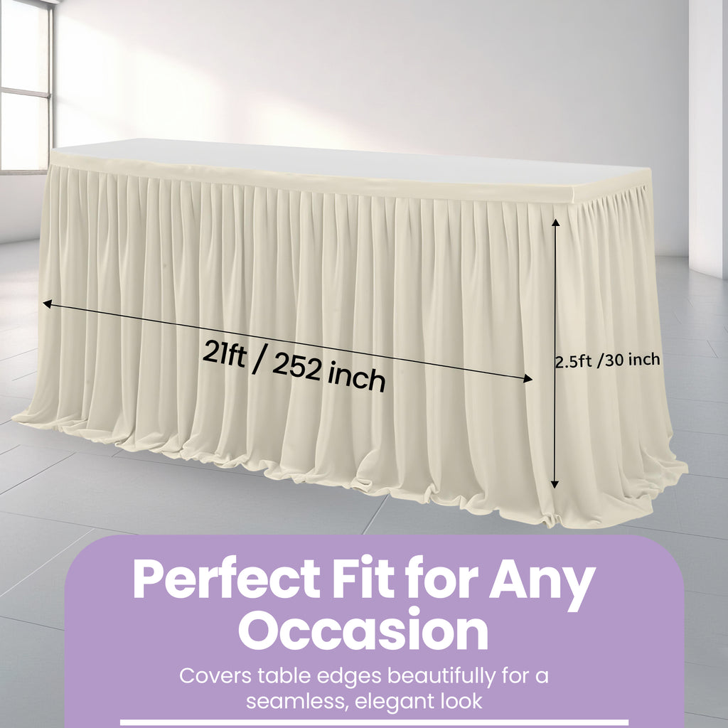 Polyester Table Skirt - Ivory