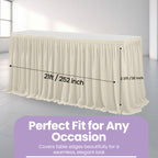 Polyester Table Skirt - Ivory