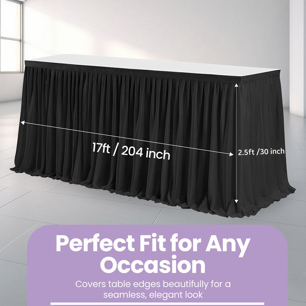 Polyester Table Skirt - Black