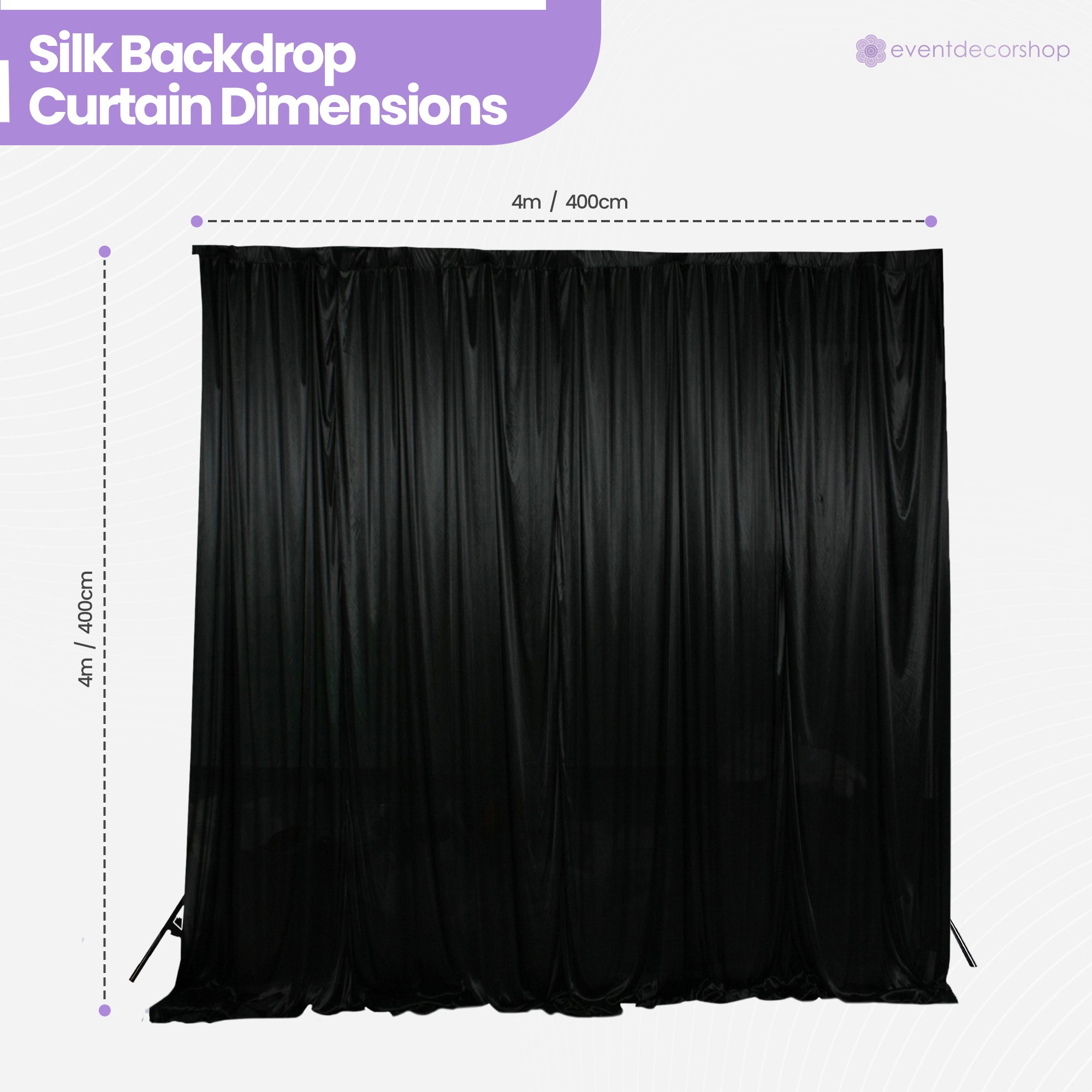 100GSM Ice Silk Photography Backdrop (No Swag) - Black