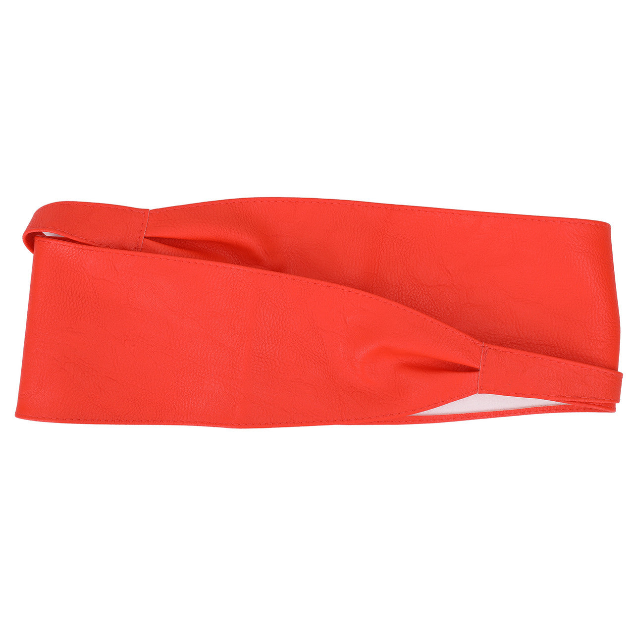 9.5cm x 250cm Wide Waist Crochet Cinch Soft PU Belt - Coral