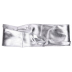 9.5cm x 250cm Wide Waist Crochet Cinch Soft PU Belt - Silver