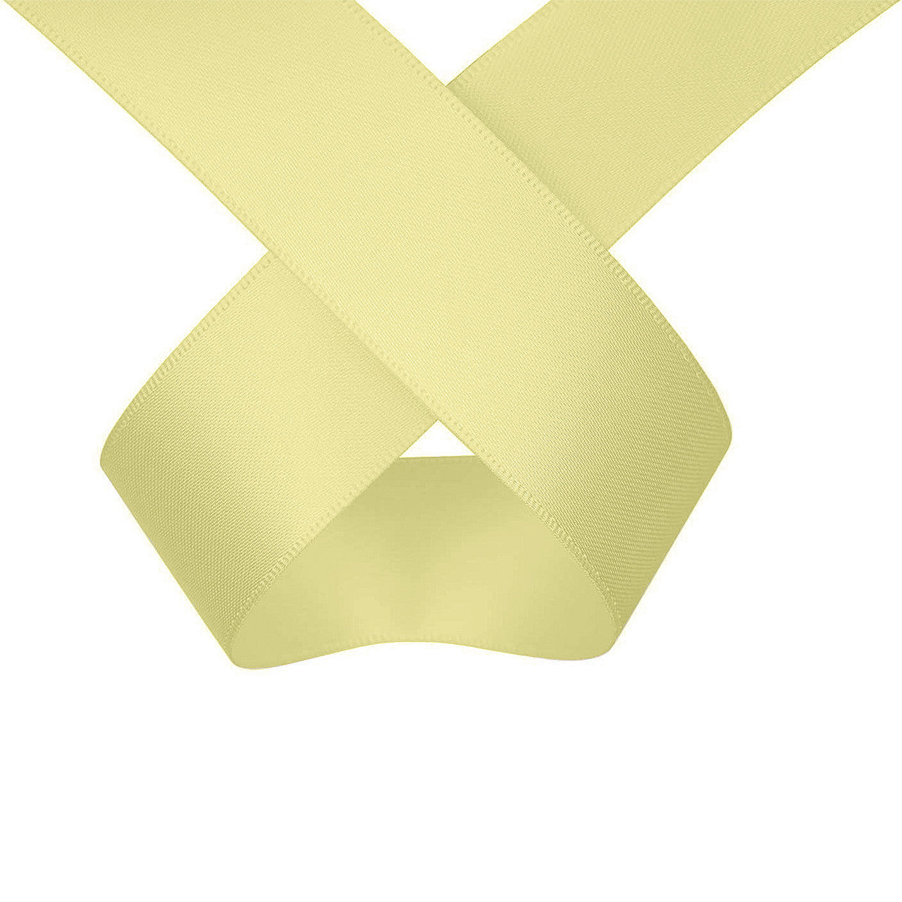 1m Double Sided Satin Ribbon-Canary
