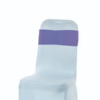 Spandex Chair Band with Round Diamante Buckle - Lavender