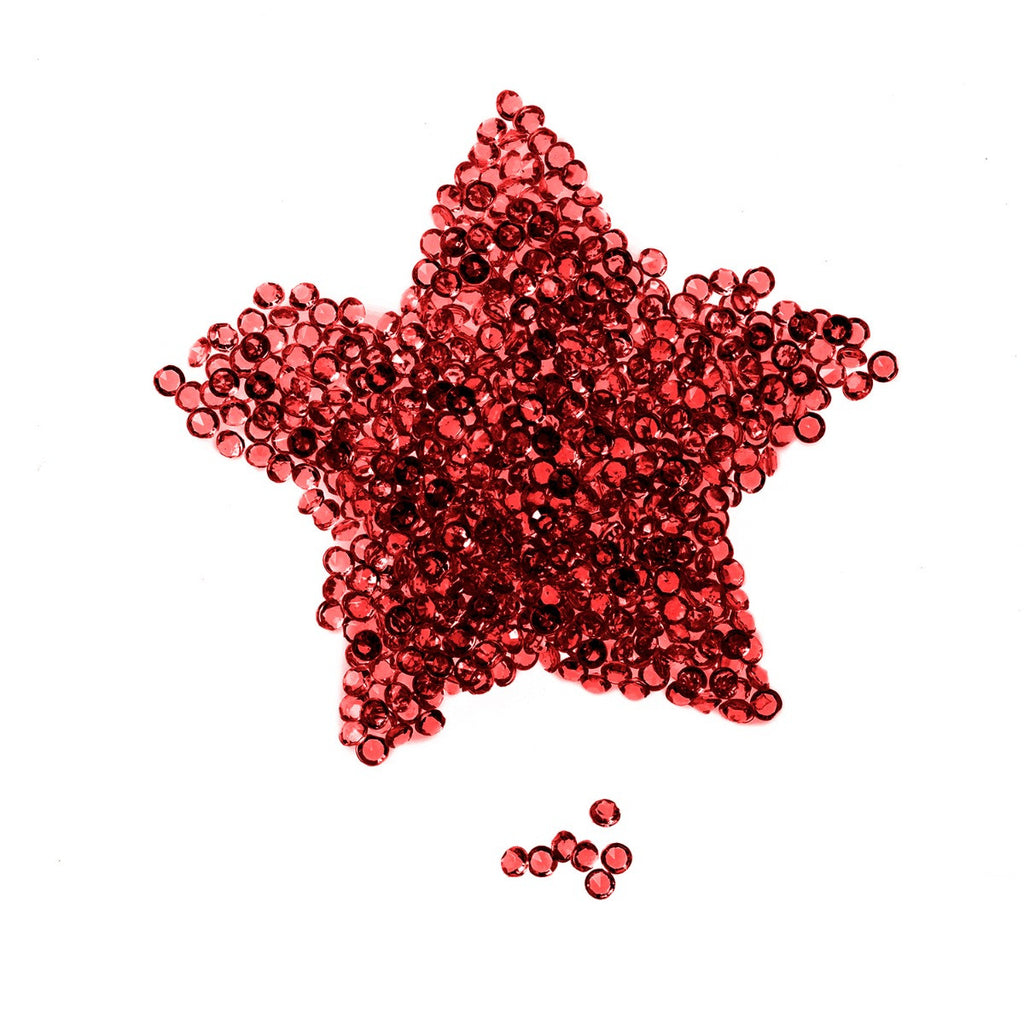 4000 Iridescent Table Scatter Acrylic Crystals, 2.5mm - Dark Red