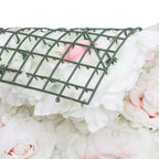 Hydrangea Artificial Flower Wall Panel 60cm x 40cm - White, Green, Pink & Velvet Rose x 12