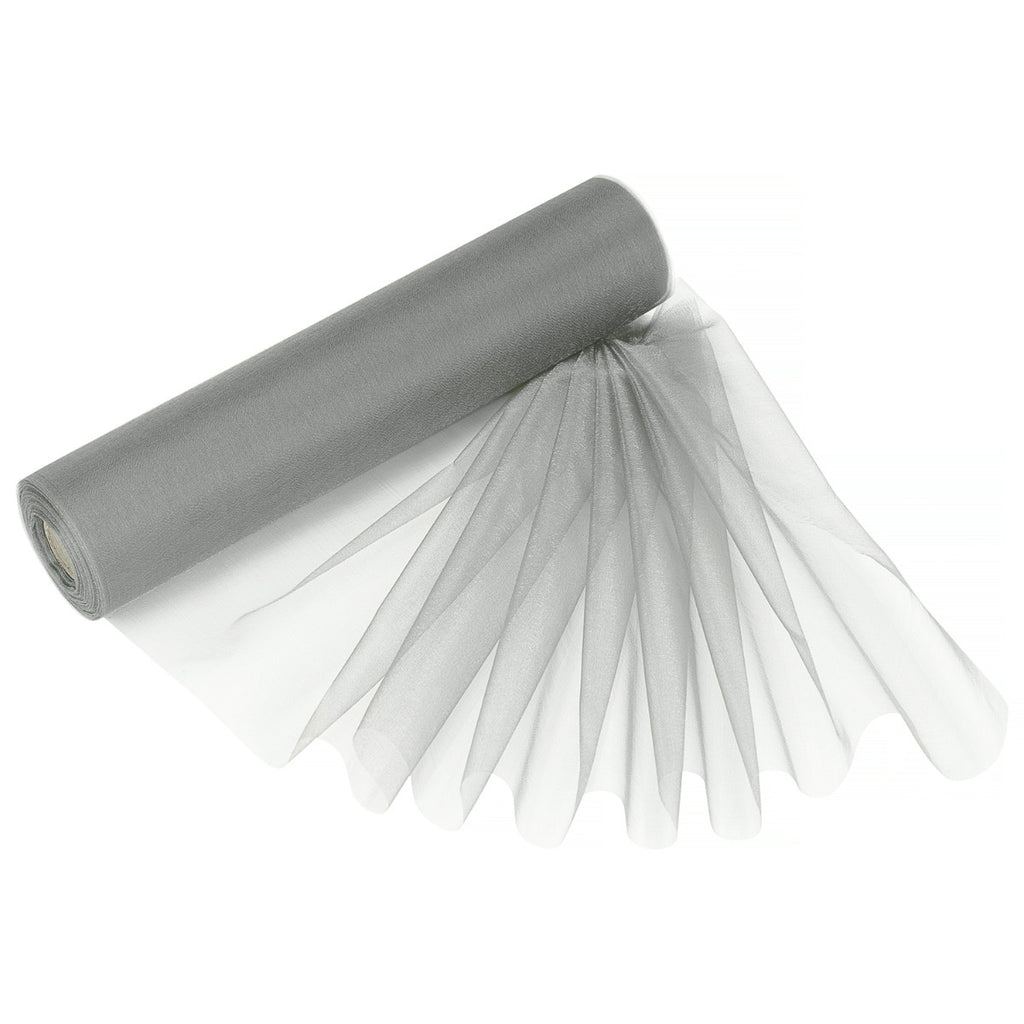 29cm Organza Snow Sheer Rolls Bundle, 5 x 25m Rolls - Silver