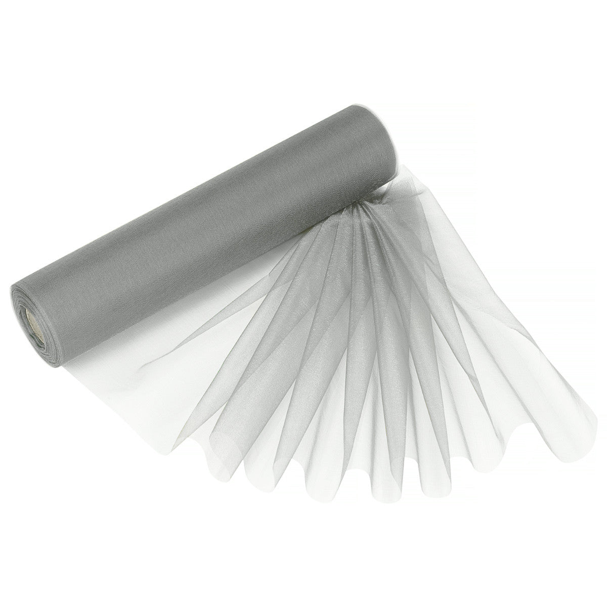 29cm Organza Snow Sheer Rolls Bundle, 5 x 25m Rolls - Silver