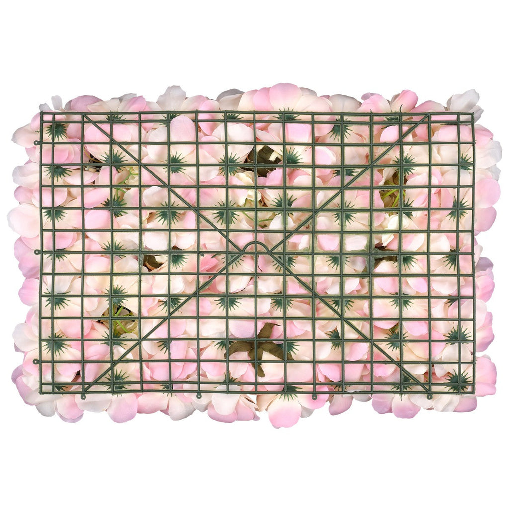 Hydrangea Artificial Flower Wall Panel 60cm x 40cm - Light Baby Pink & Ivory