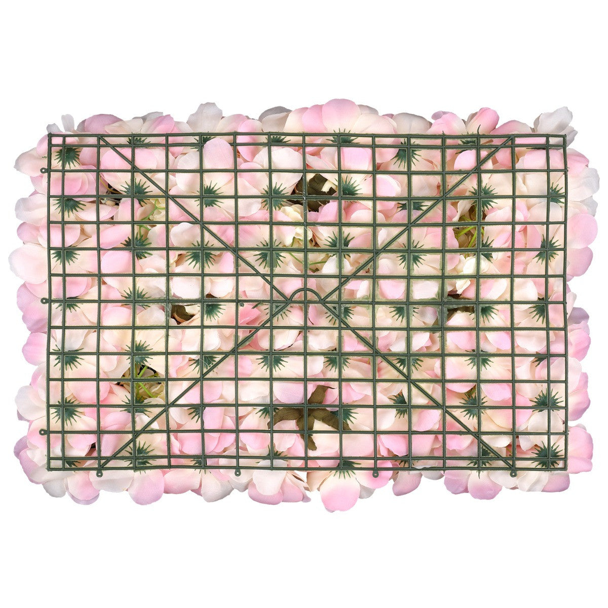 Hydrangea Artificial Flower Wall Panel 60cm x 40cm - Light Baby Pink & Ivory